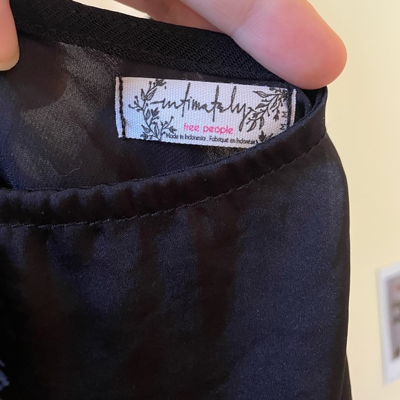 Black Silk Free People Top - Picture 2 of 4